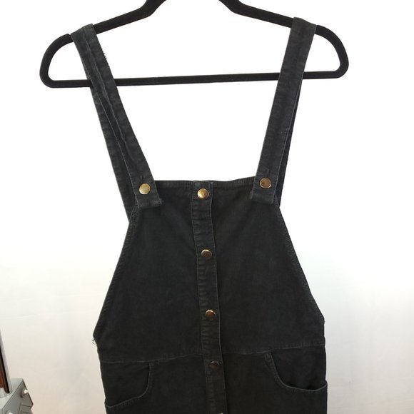 NWT Zara Black Snap Front Corduroy Jumper/Skirt-All Medium - Picture 5 of 15